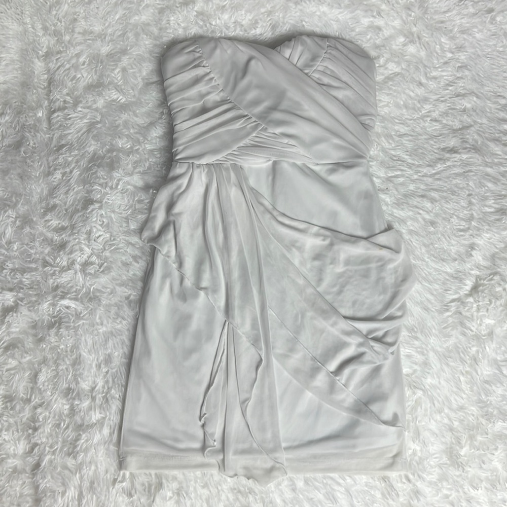 White Strapless Dress - 5